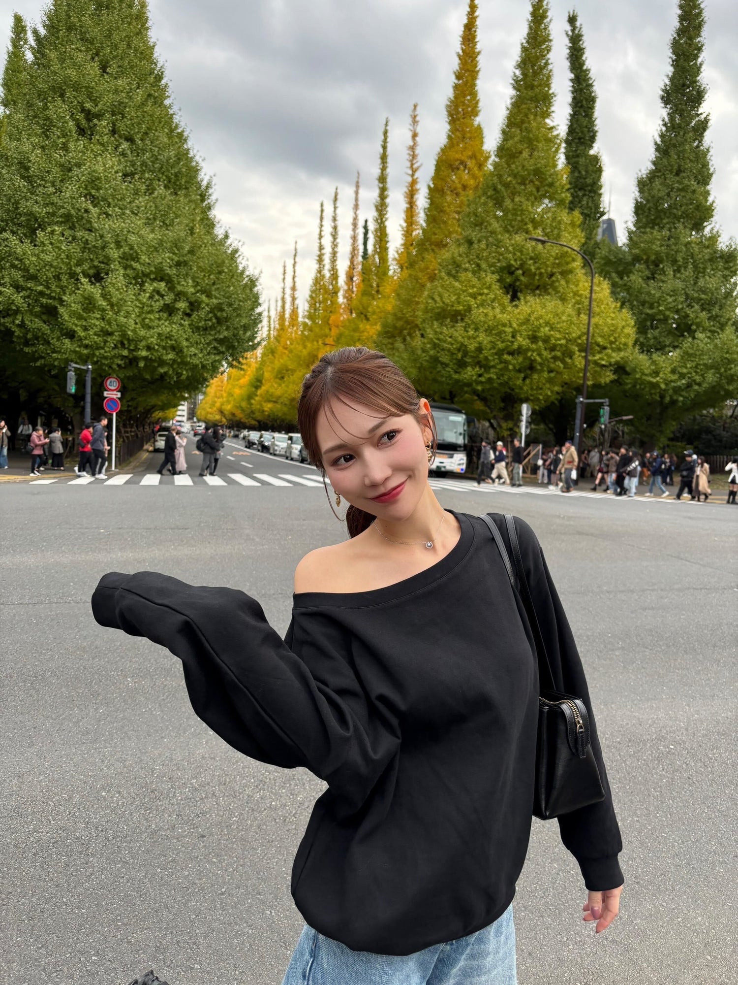 【即納】ワンショルスウェットトップス