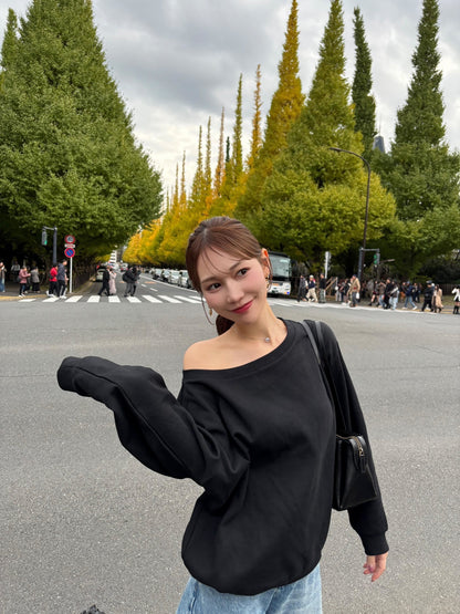 【即納】ワンショルスウェットトップス