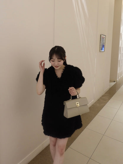 [ Influencer Recommend ]【即納】パフシャギーミニワンピース