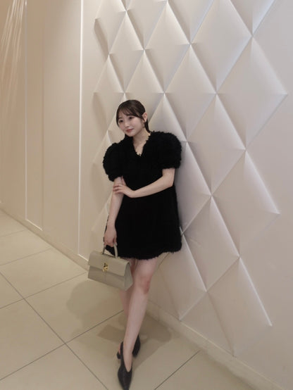 [ Influencer Recommend ]【即納】パフシャギーミニワンピース