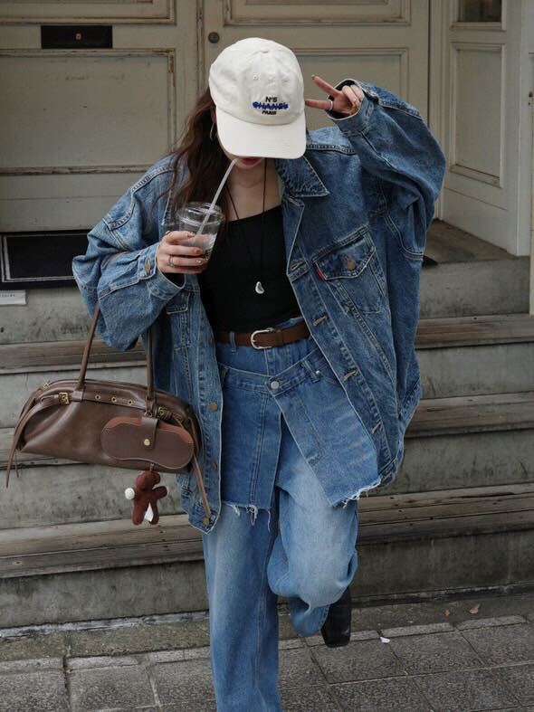 [ Influencer Recommend ] レイヤードデザインデニムパンツ