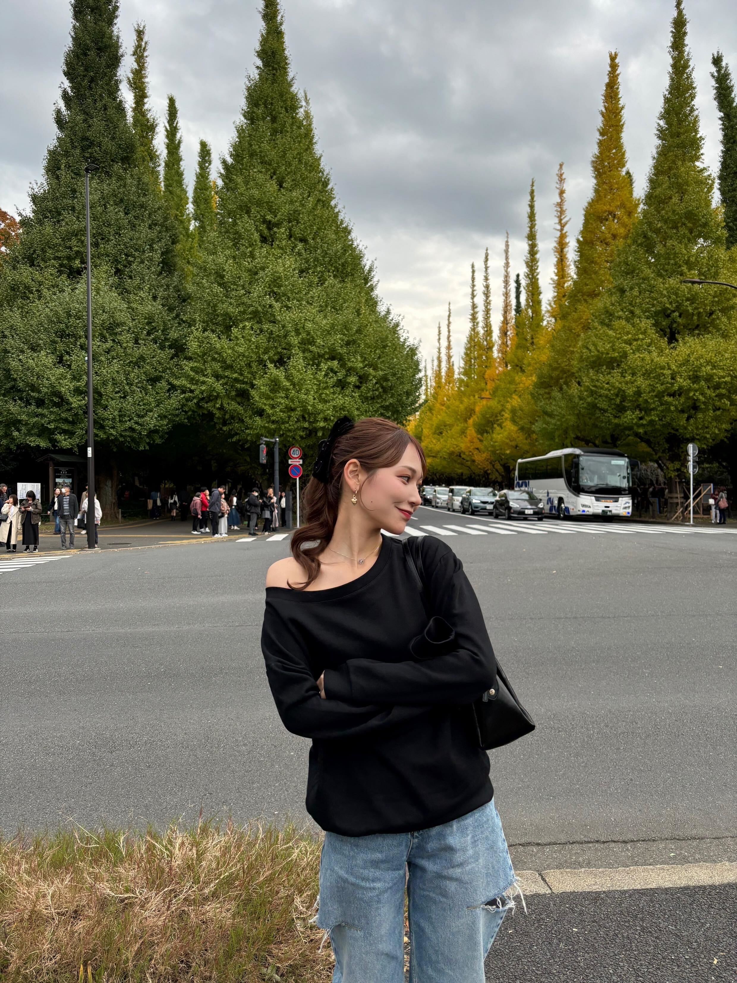 【即納】ワンショルスウェットトップス