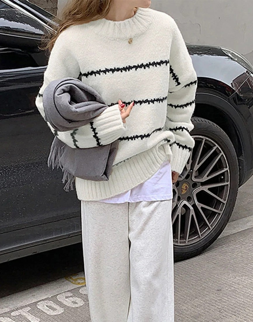 ノルディックステッチルーズフィットニット