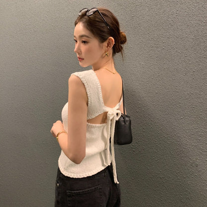 バックリボンニットタンクトップ