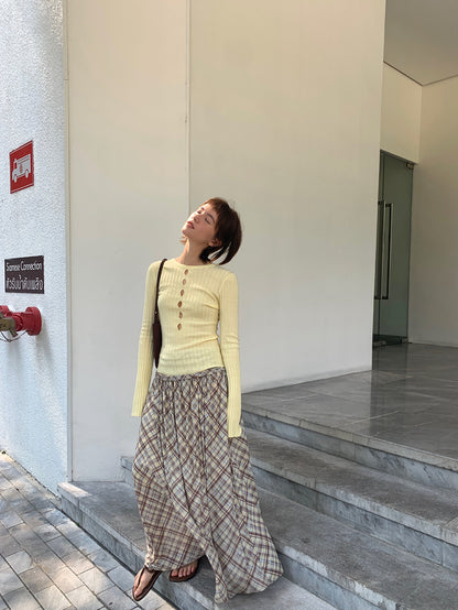 [ Influencer Recommend ]【即納】フロントカットアウトリブニットトップス