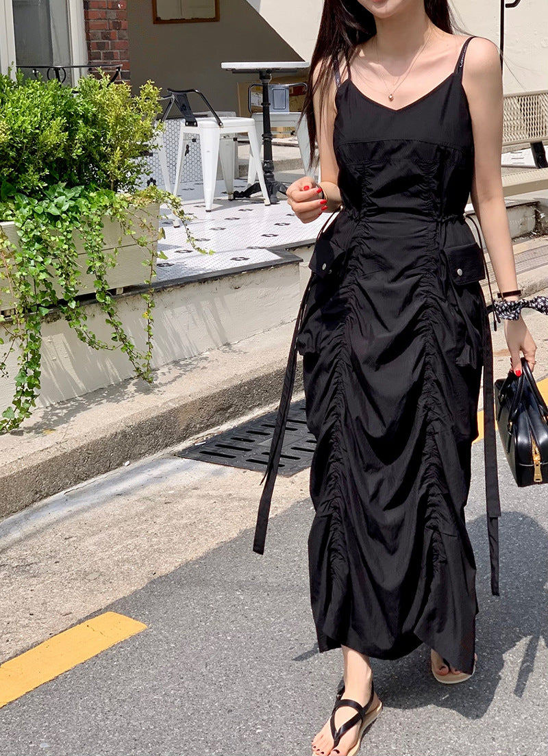 [ Influencer Recommend ] 【即納】サイドギャザーキャミワンピース