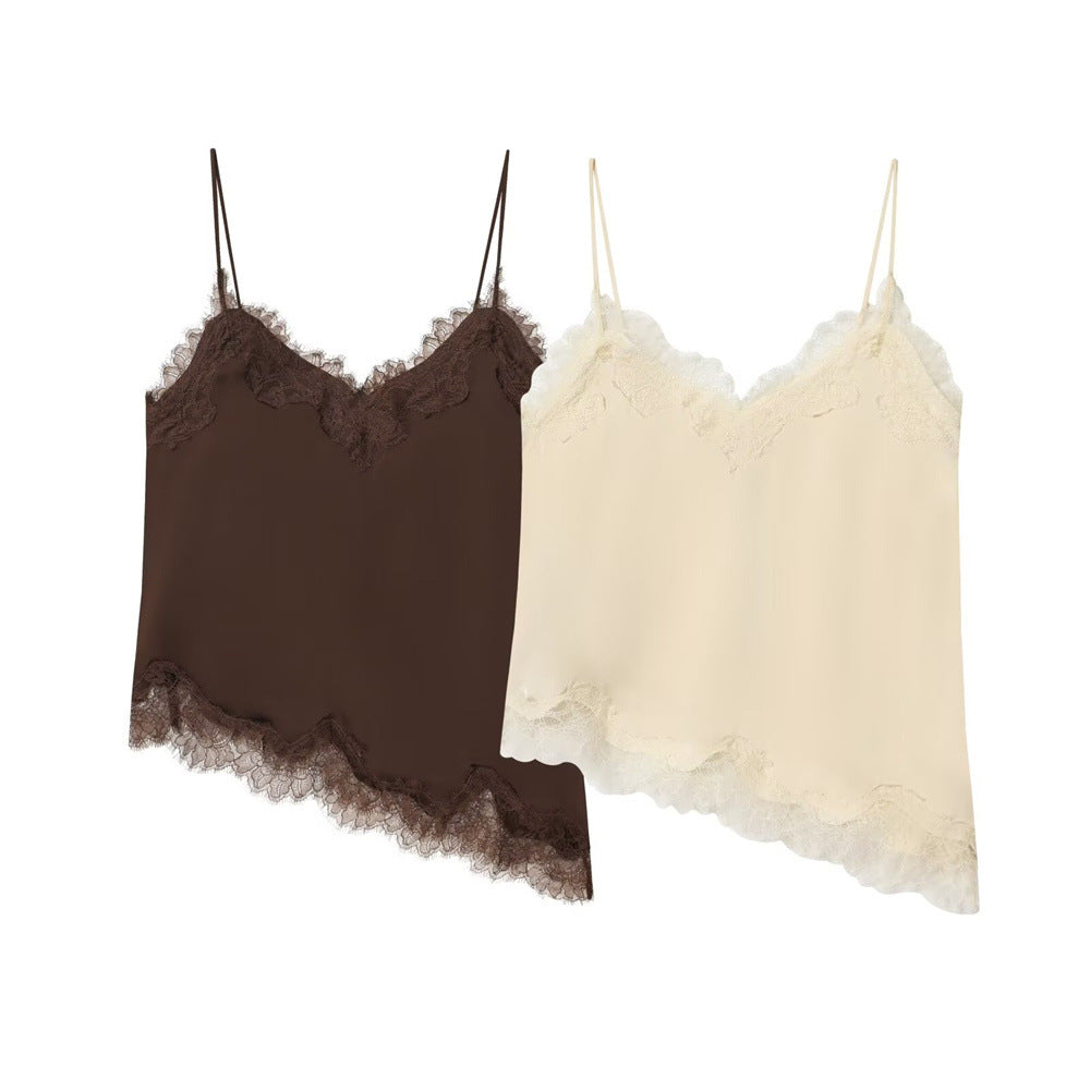 【即納】レースサテンキャミ