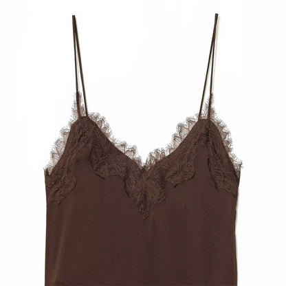 【即納】レースサテンキャミ