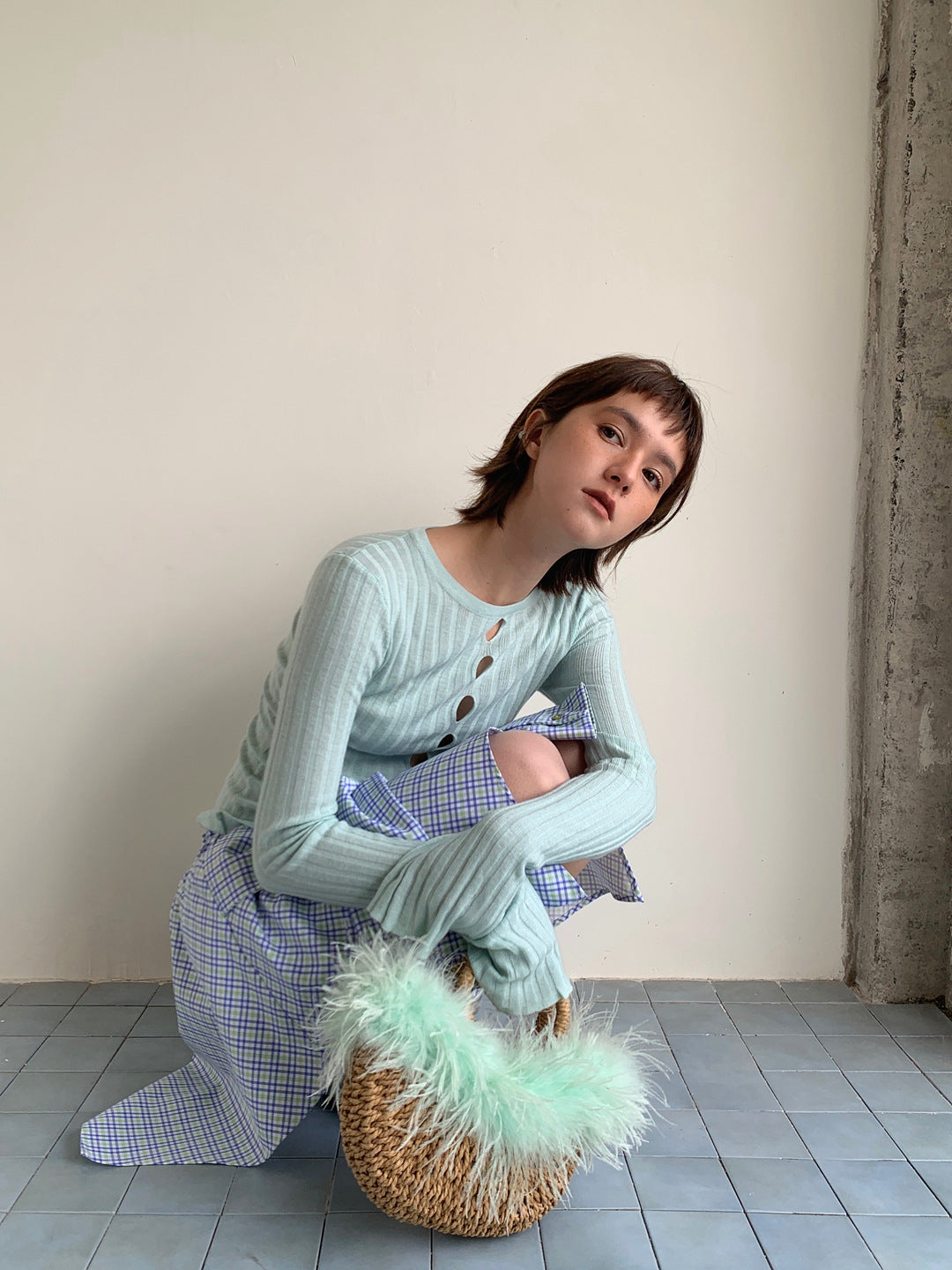 Glenn Martens  カットアウトリブニットトップス　M H&M × Glenn Martensコラボ カットアウトリブニットトップス