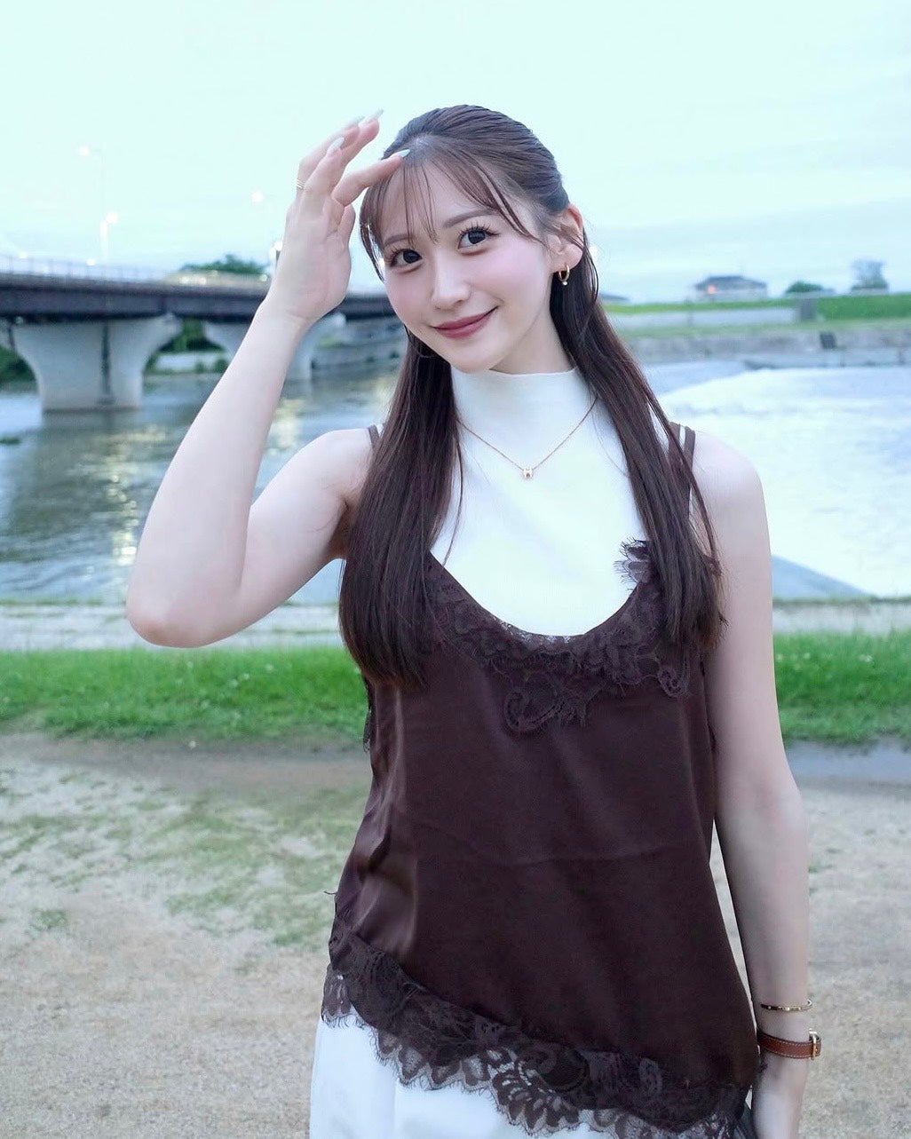 [ Influencer Recommend ]【即納】レースサテンキャミ