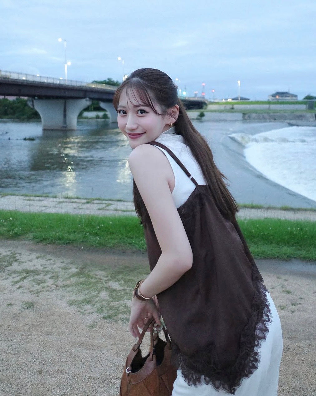 [ Influencer Recommend ]【即納】レースサテンキャミ