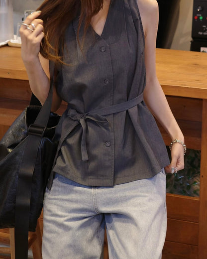 [ Influencer Recommend ]【予約】バックオープンホルターブラウス