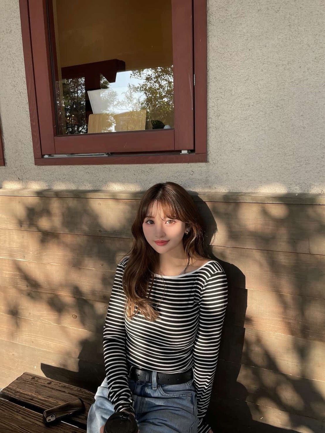 【即納】バックオープンボーダーカットソー