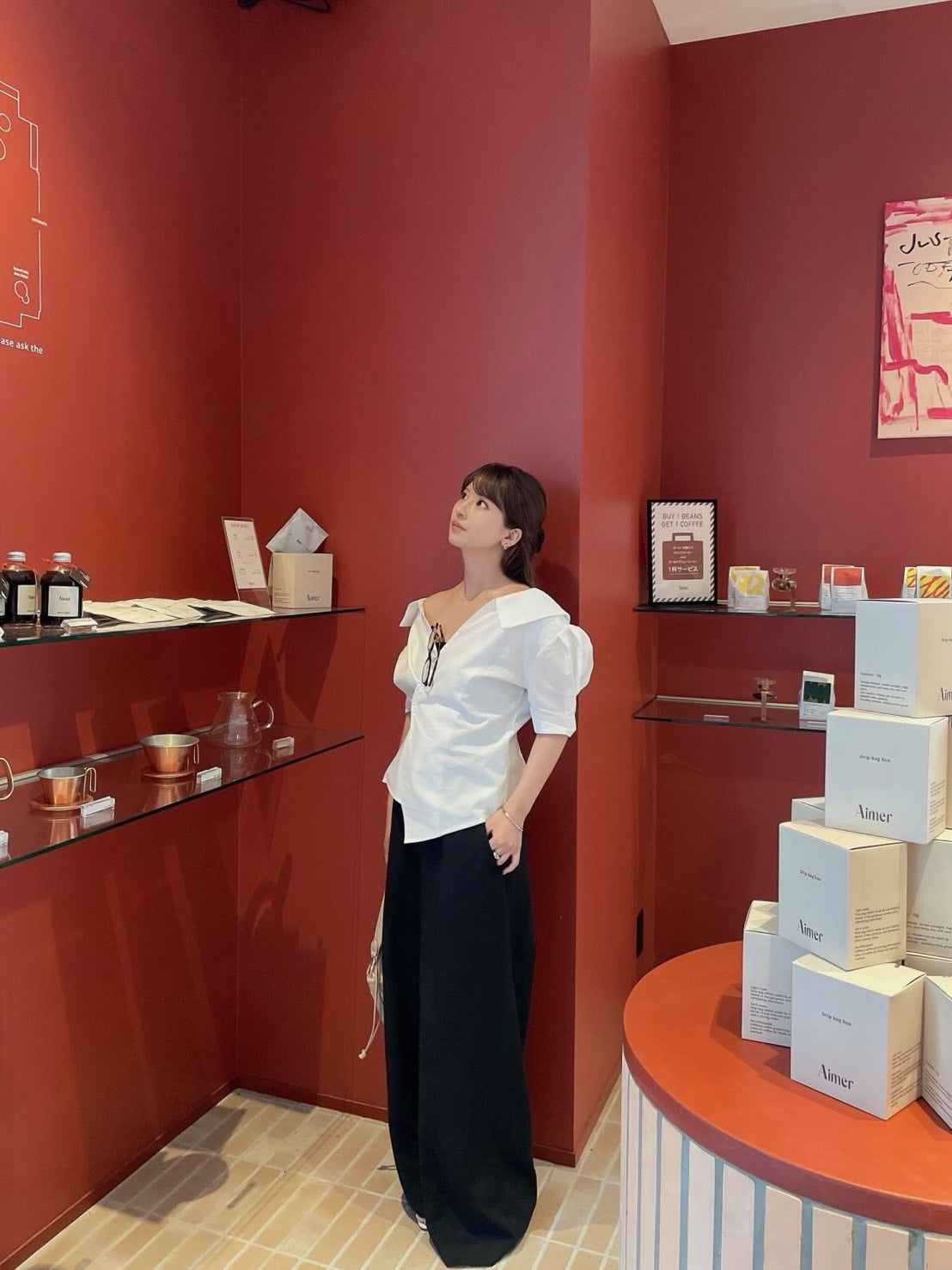[ Influencer Recommend ]【即納】アシメオープンカラーシャツ