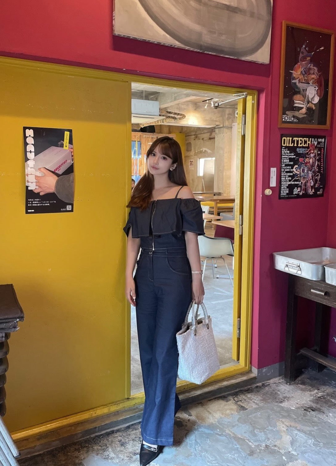 [ Influencer Recommend ]【即納】フリルキャミデニムセットアップ