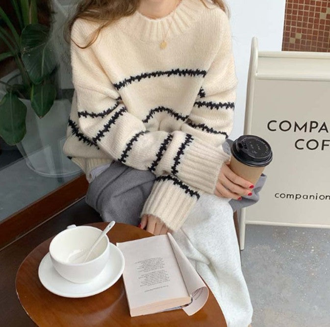 ノルディックステッチルーズフィットニット