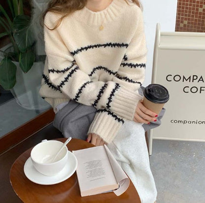 ノルディックステッチルーズフィットニット