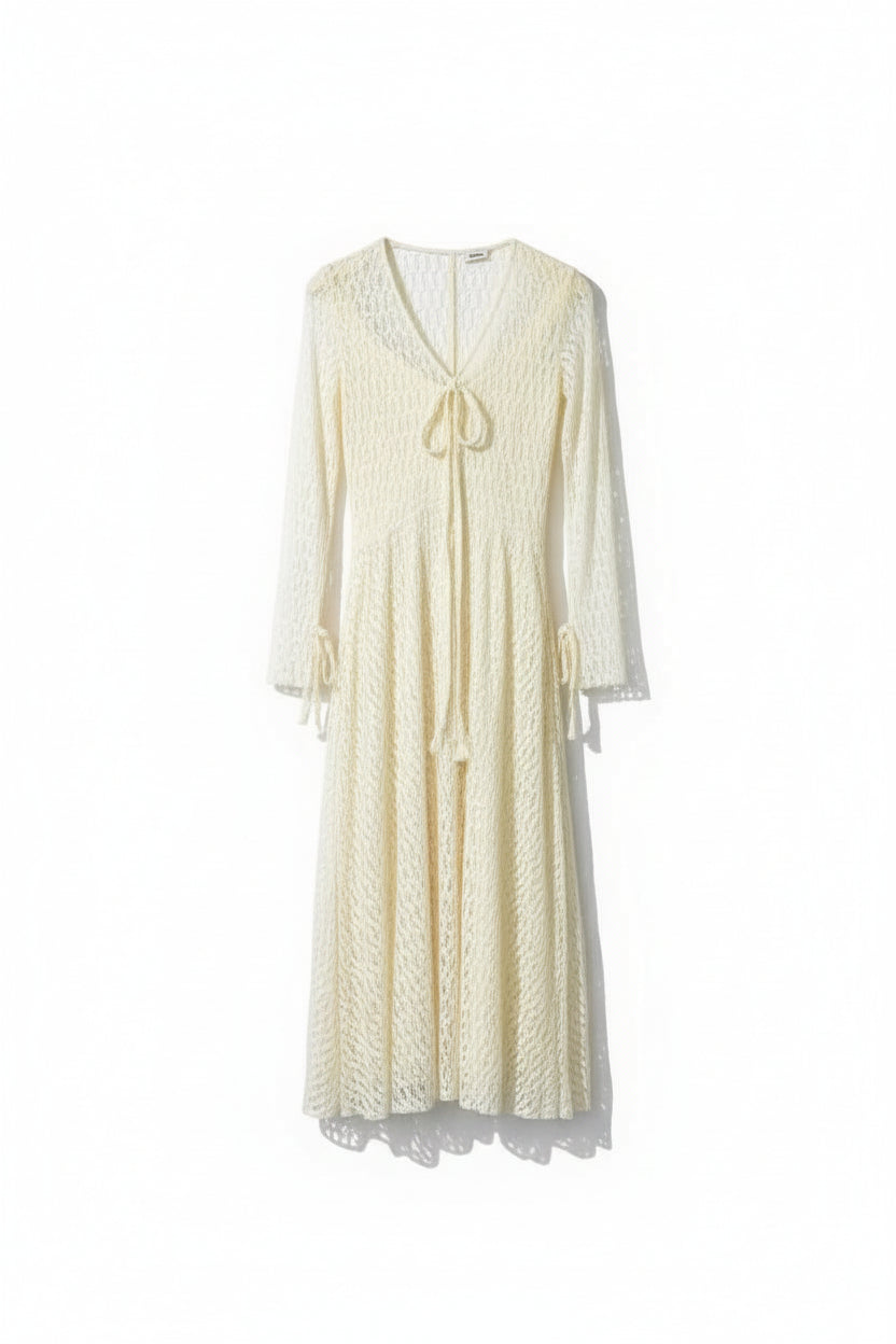 【即納】レースロングワンピース