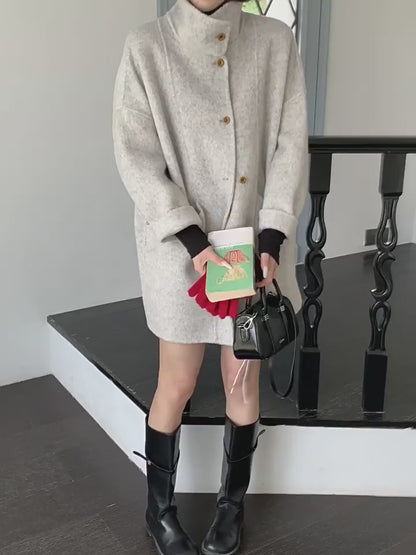 【12/19(金)PM12:00～販売START】クラシックスタンドネックウールハーフコート