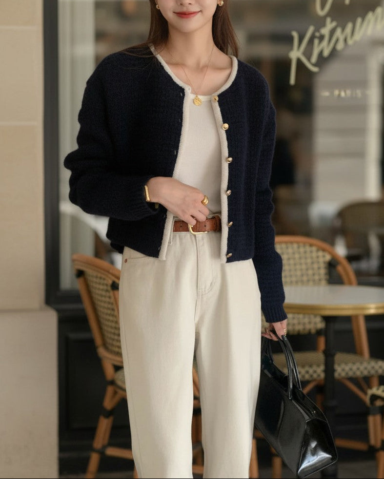 ヴィンテージコントラストニットカーディガン