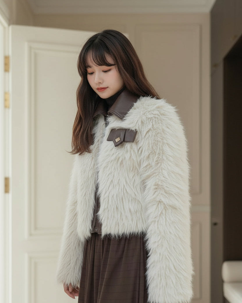 【即納 1/9(金)12:00～販売START】フェイクレザーカラーファージャケット