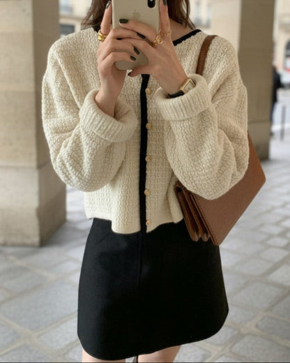 ヴィンテージコントラストニットカーディガン