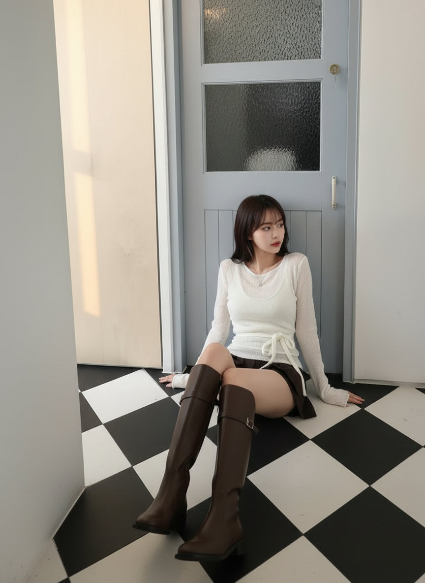 【即納】シアーニットキャミレイヤードトップス