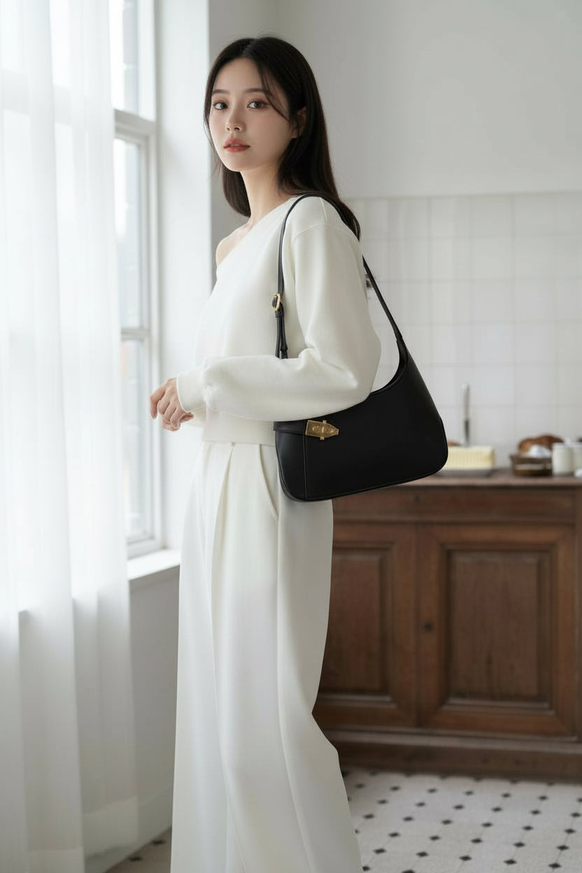 【予約】［ SET ］オフショルスウェットトップス × クラシカルラインセンタープレスワイドパンツ