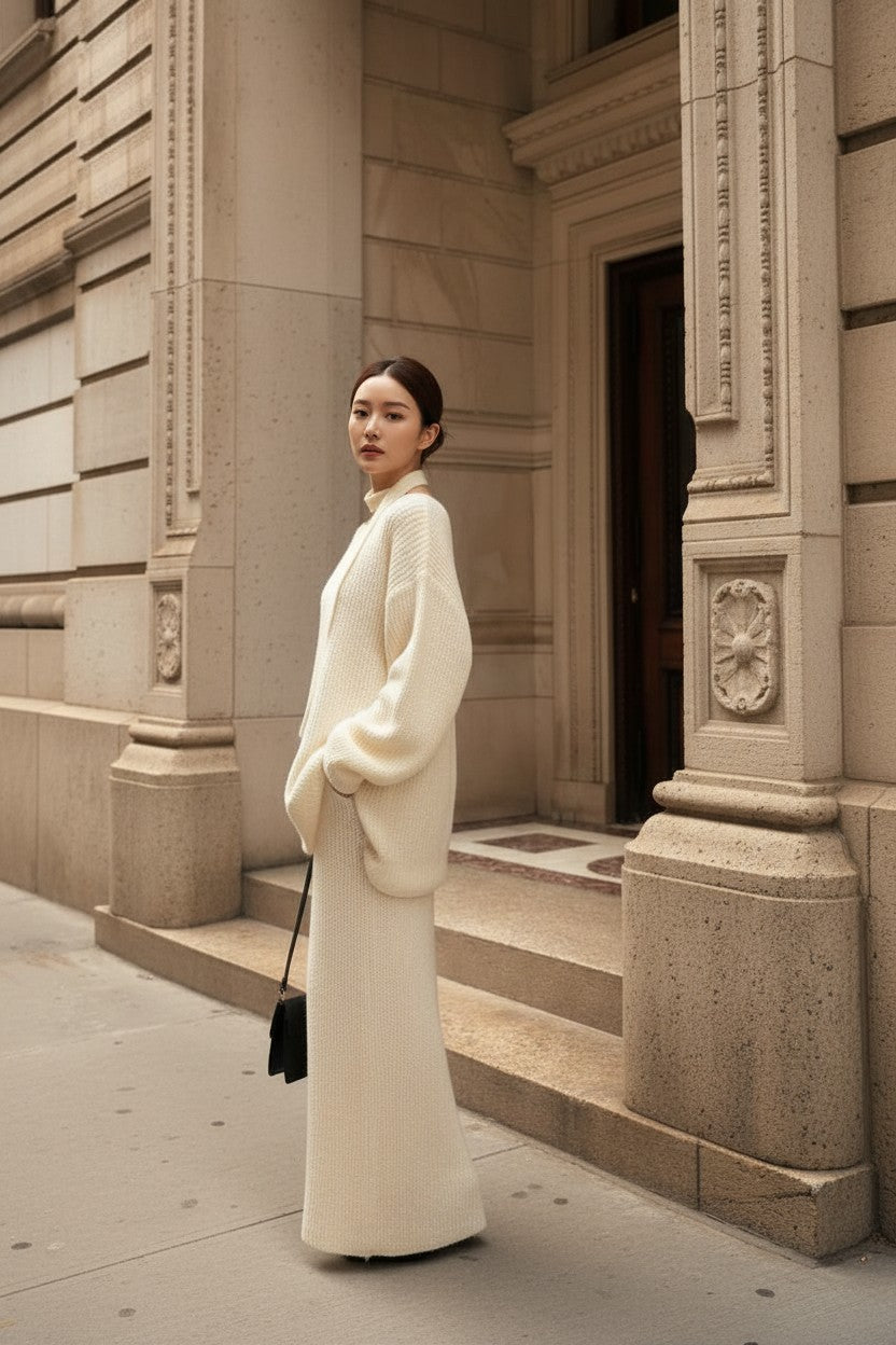 【即納】ルーズニットセットアップ