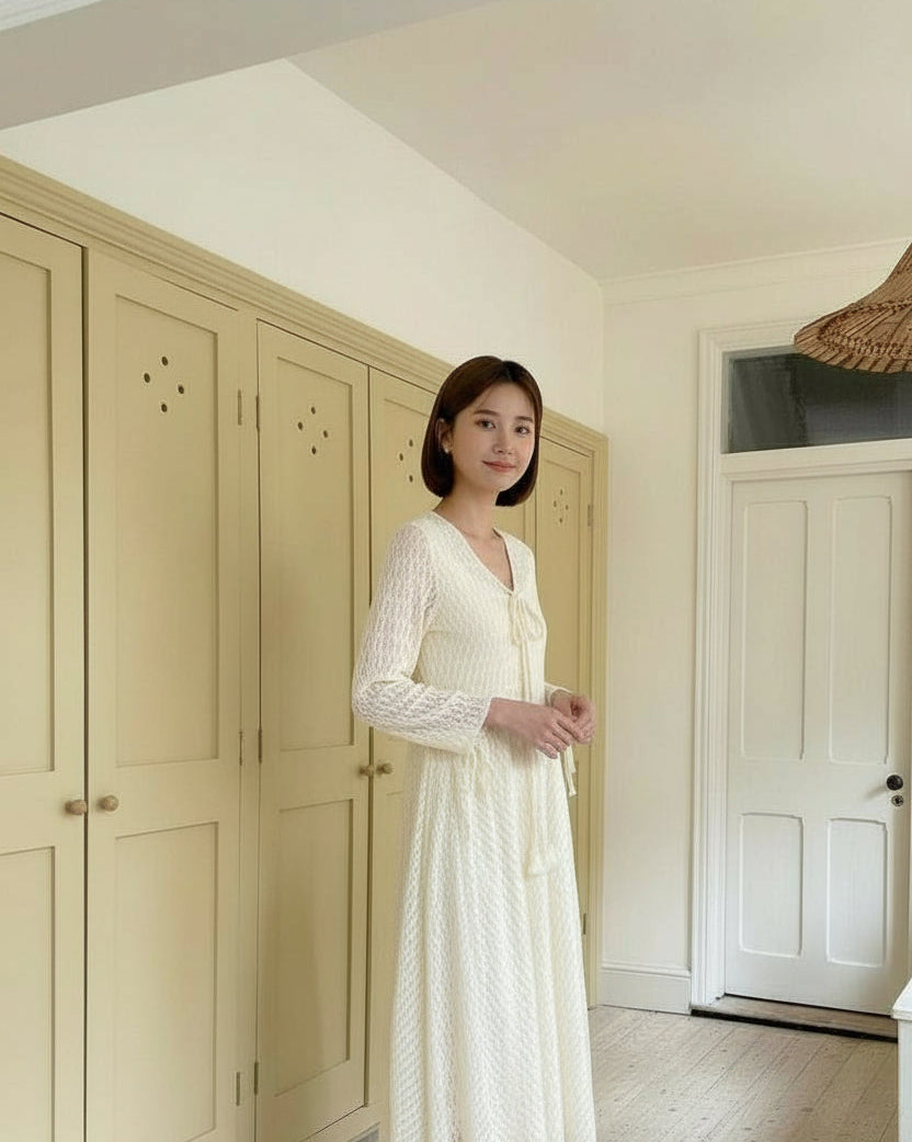 【即納】レースロングワンピース