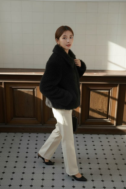 ショートフェイクファージャケット