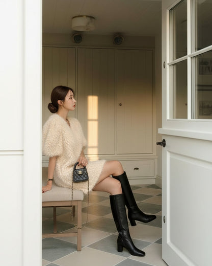 【即納】パフシャギーミニワンピース