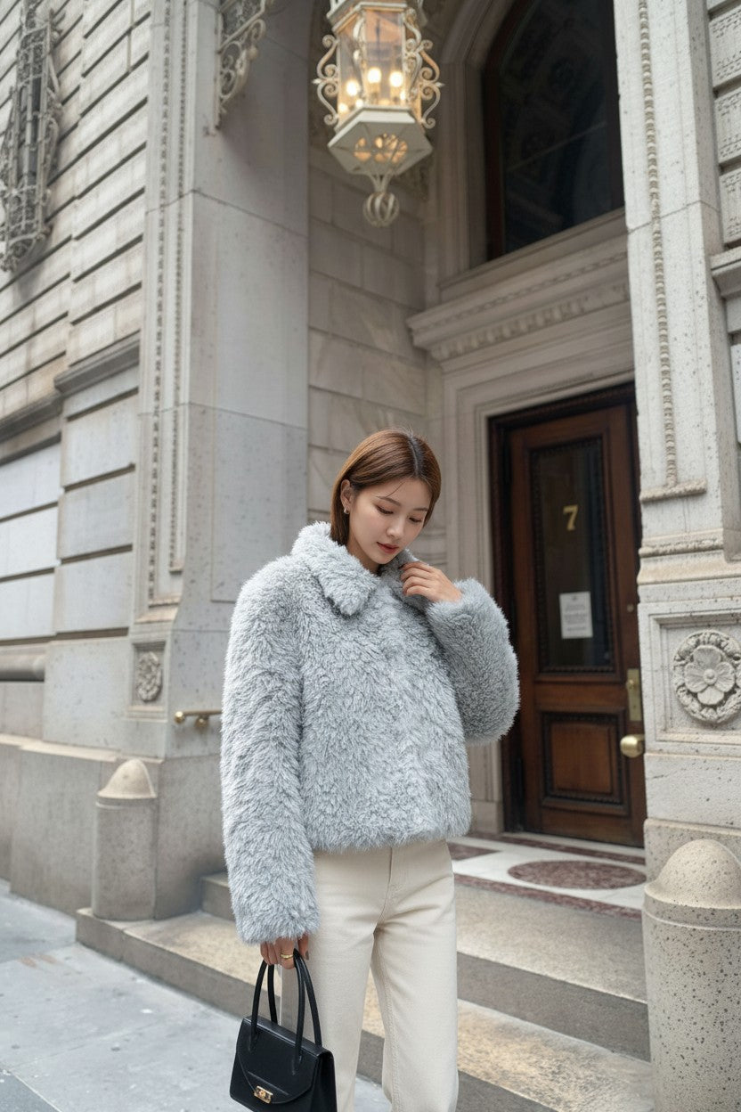 ショートフェイクファージャケット