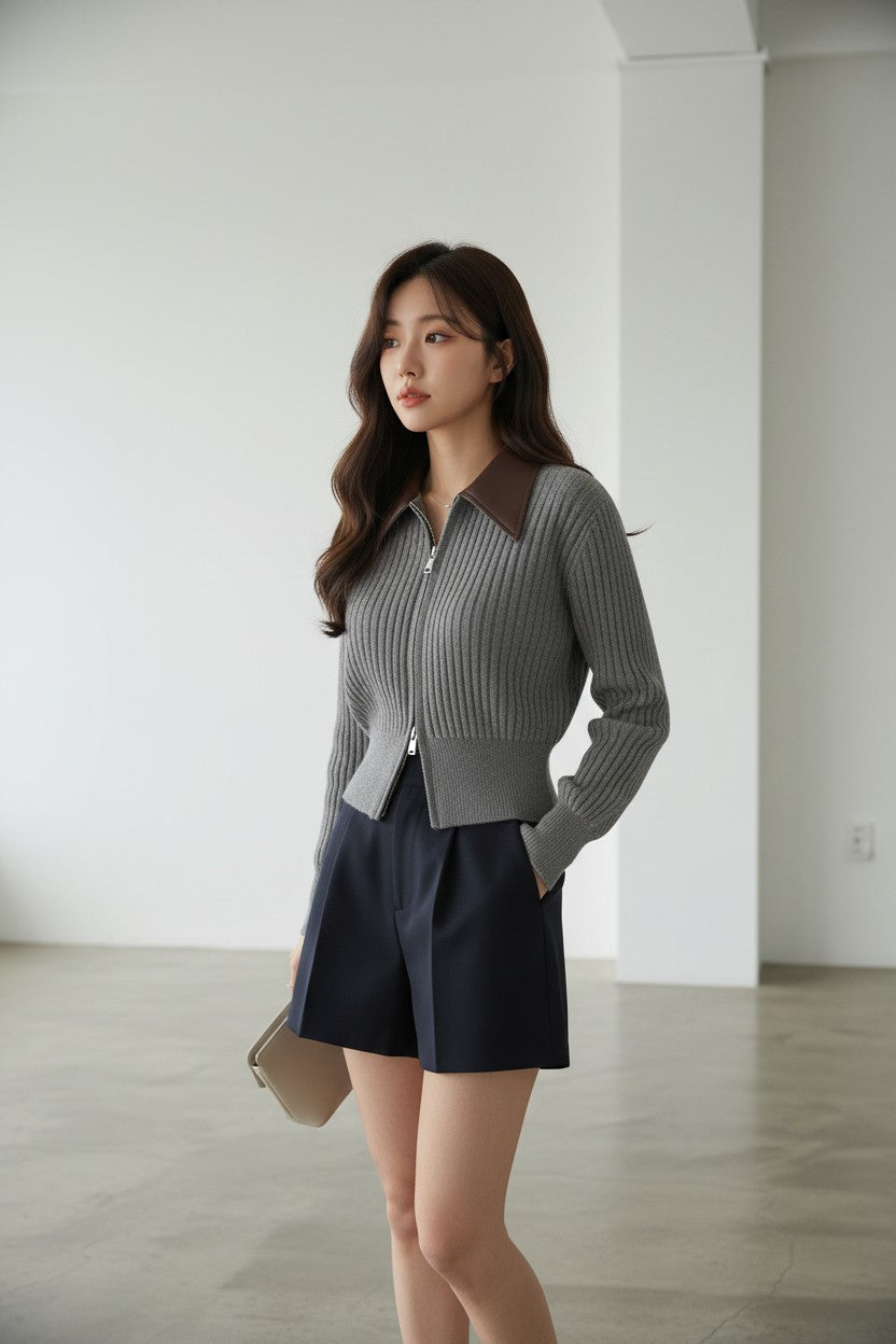 Lohen バイカラーカットオフショートジレ Lohen バイカラーカットオフショートジレ LOHEN バイカラーカットオフ