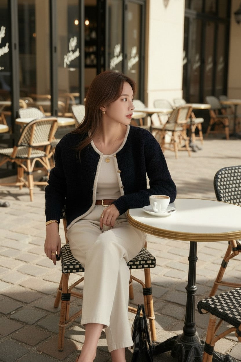 ヴィンテージコントラストニットカーディガン