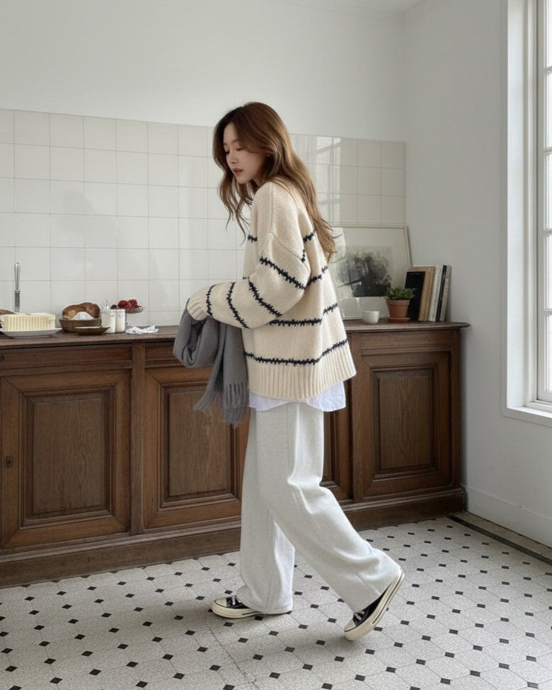 ノルディックステッチルーズフィットニット