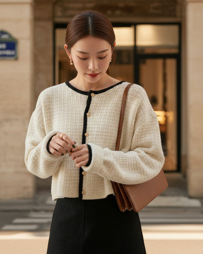 【12/12(金)PM12:00〜販売START】ヴィンテージコントラストニットカーディガン