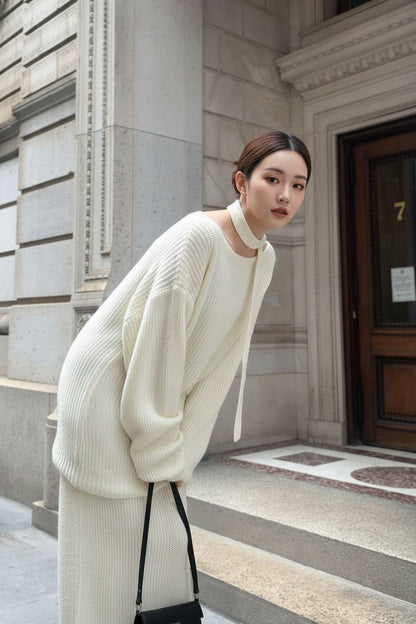 【即納】ルーズニットセットアップ