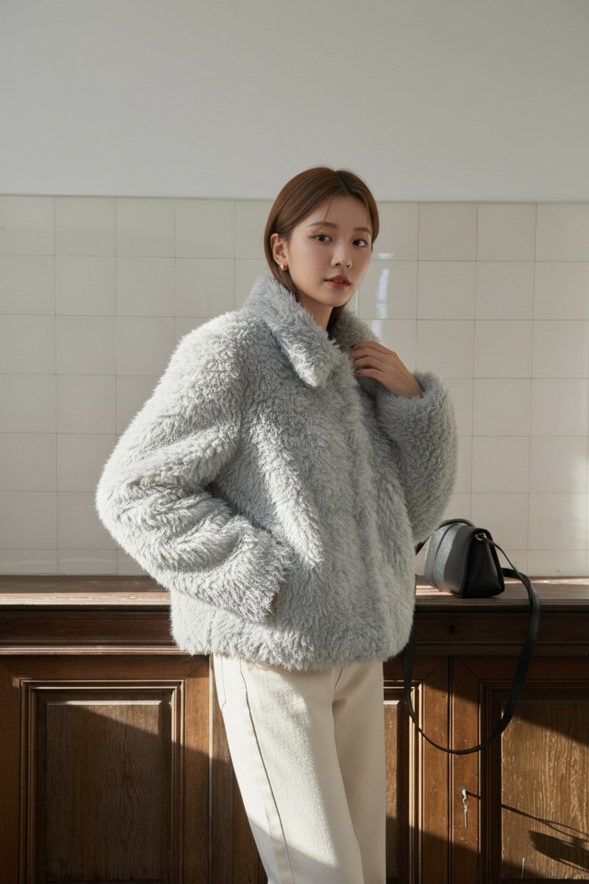 ショートフェイクファージャケット