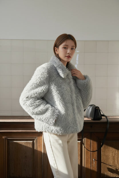 ショートフェイクファージャケット